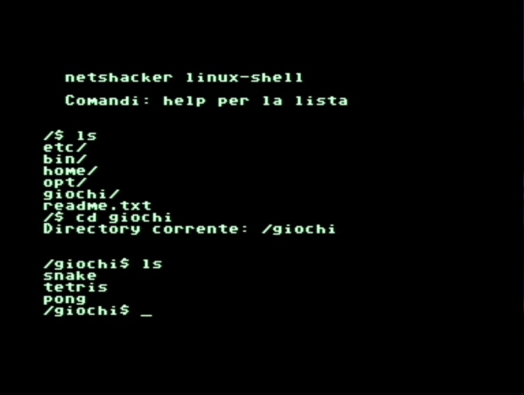 Shell in stile Linux nel gioco